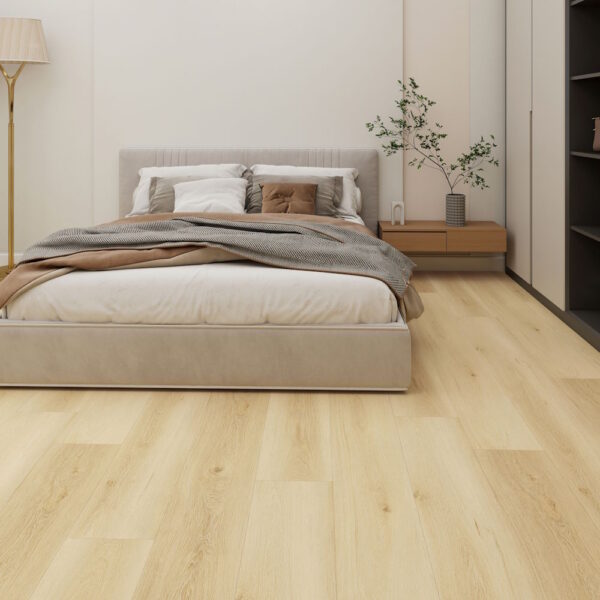 Axiscor Vantage Driftwood Room Scene Floor Sample On It
